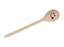 Lingura decupata din lemn, smiley, 30 cm