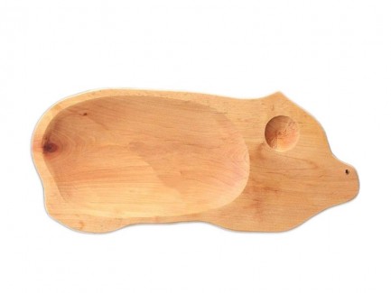 Platou lemn forma de purcel