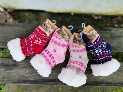 Sosete imblaniti cu stopper anti-alunecare pt. bebe 
