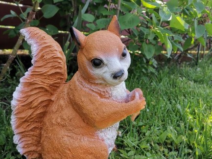 Veverita cu alune decoratiune gradina