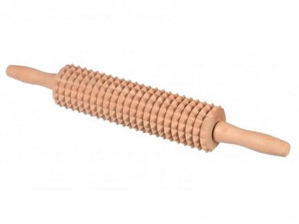  Aparat de masaj corporal cu role din lemn, 45 cm, rotativ