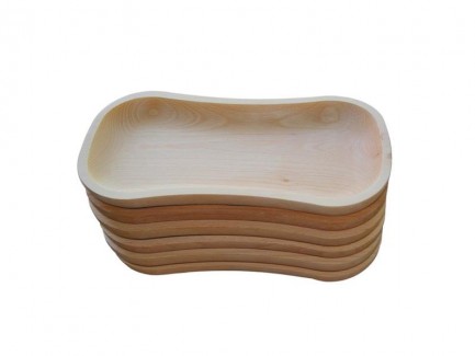 Set 6 farfurii de lemn de fag, 