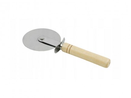 Cutit pizza cu maner din lemn, 22x9 cm