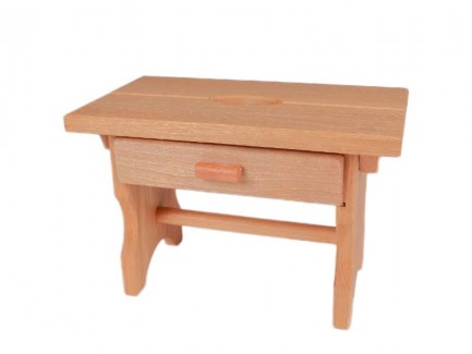 Scaun mic cu sertar din lemn, 32x18x21cm