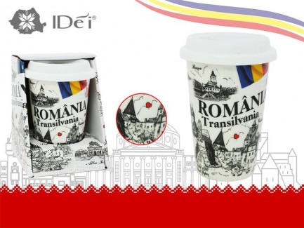 Cana pentru cafea souvenir, Romania, 9x12.5cm