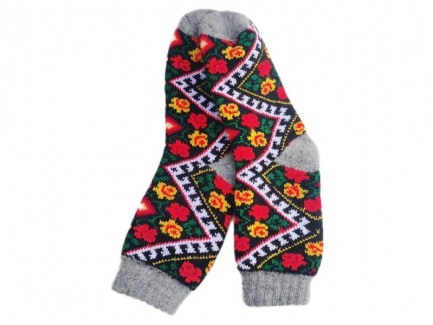 Sosete din lana floral