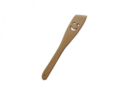 Spatula din lemn gravat smiley
