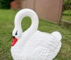 Ghiveci din plastic, model lebada alb 
