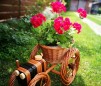 Suport flori din rachita  - tractor