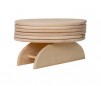 Set 6 tocatoare din lemn de fag, plus suport, oval