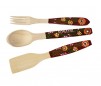 Set 3 lingura lemn colorat